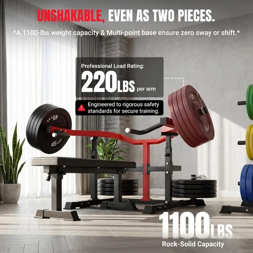 Vista 17 de Juego de banco de pesas multifunción todo en 1, multiposiciones, para levantamiento de pesas, banco de entrenamiento, banco plegable para gimnasio
