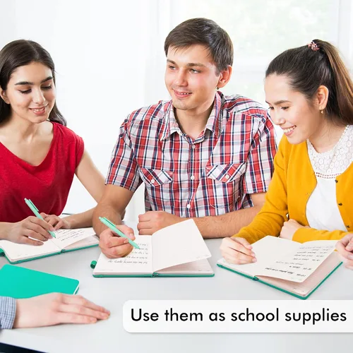 Vista 5 de feela Paquete de 3 Cuadernos Diarios a Granel, Cuaderno de Tapa Dura Clásico con Rayas Rayado Diarios con Soporte para Bolígrafo para Mujeres Niñas