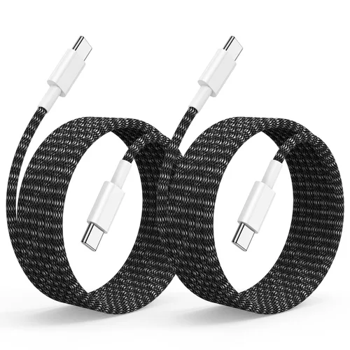 Vista 13 de Cable de carga rápida USB C a C de 3 pies, cable de carga tipo C a USB C para iPhone 17 Pro Max/17 Air/16 Pro/15 Plus, MacBook Pro USB C a C - Blanco