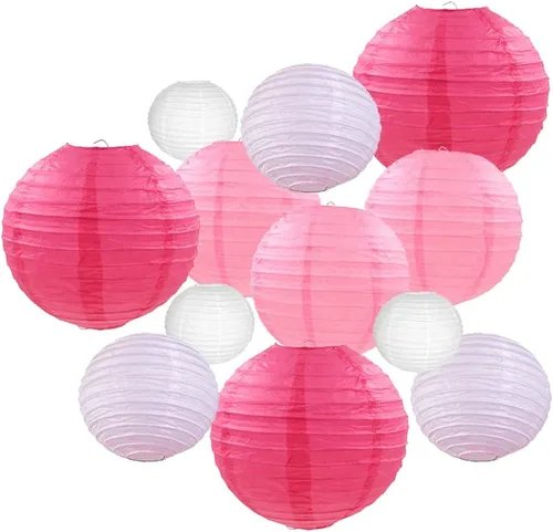 Vista 11 de 10 linternas de papel blanco para decoración de fiesta, 16 pulgadas, grandes, de papel redondo chino, para colgar, linternas gigantes