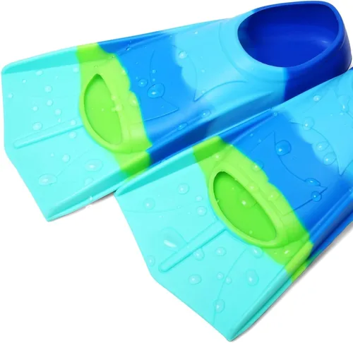 Vista 6 de Aletas de natación para niños, aletas cortas para niños y jóvenes, aletas de natación para entrenamiento de natación para niños, niñas, niños