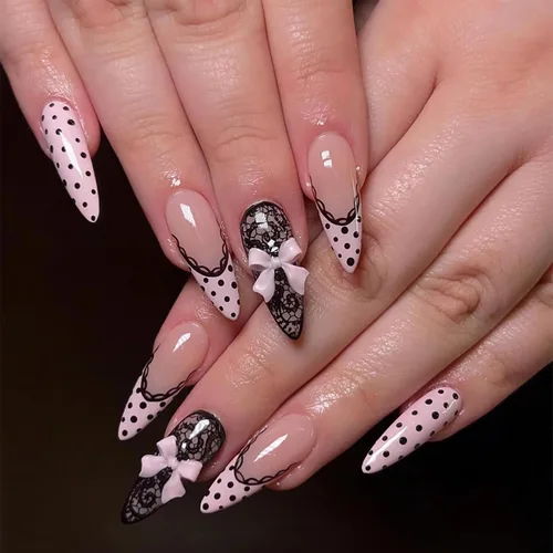 Vista 9 de BABALAL Uñas Postizas Largas de Estilete para Pegar Blancas Uñas Falsas con Punta Francesa Diseño con Pegamento Suministros de Arte 24 Piezas XL