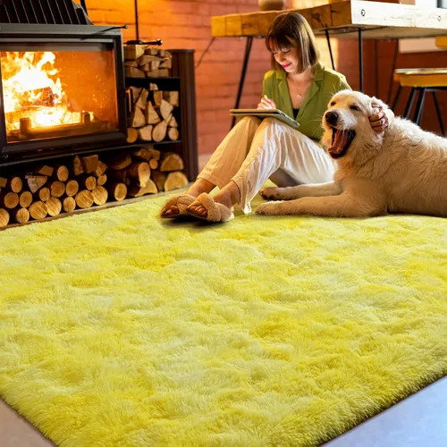 Vista 61 de Softlife Alfombra naranja para dormitorio, alfombra de felpa esponjosa para sala de estar para niñas, alfombra lanuda para niños, alfombra suave