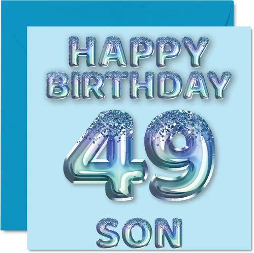 Vista 146 de Stuff4 Tarjeta de primer cumpleaños para niños, globo de fiesta con purpurina azul, tarjetas de feliz cumpleaños para niño de 1 año, nieto, hijo, 57