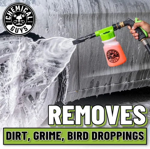 Vista 4 de Chemical Guys TORQ Foam Blaster - Kit de lavado para automóvil, jabón adhesivo de espuma de nieve, cera de espuma en aerosol de plátano Blazin