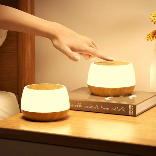 Vista 10 de Luz nocturna para niños, 3 modos y 9 colores cambiantes, lámpara de noche recargable sin interrupciones, lámpara de mesa táctil portátil