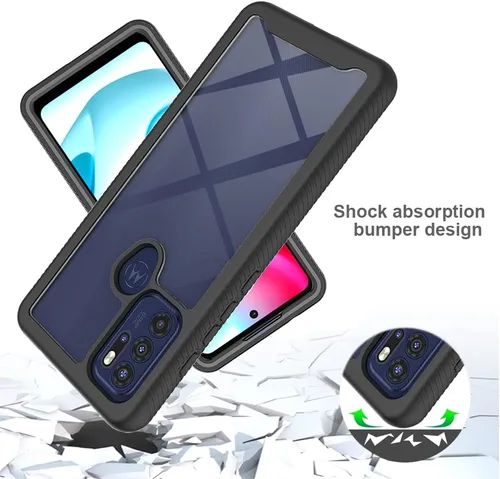 Vista 4 de Funda protectora para Motorola Moto G60s, anticaídas y absorción de golpes, color azul