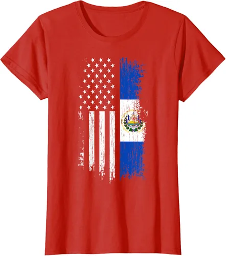 Vista 79 de Camiseta de la bandera de Estados Unidos salvadoreño - Camiseta de El Salvador USA