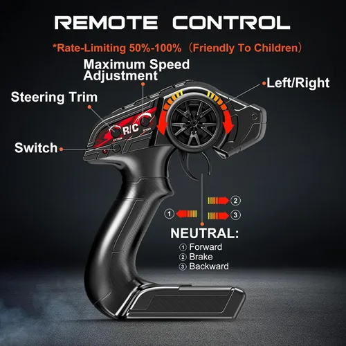 Vista 9 de X-TMAGA 1:18 Auto de control remoto todo terreno para adultos y niños (HS18305), 4WD Camión de control remoto todoterreno de alta velocidad de más