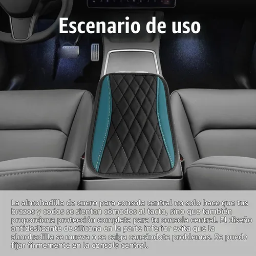Vista 7 de Funda universal de cuero impermeable para consola central de automóvil, protector de caja de asiento para reposabrazos, accesorios de decoración