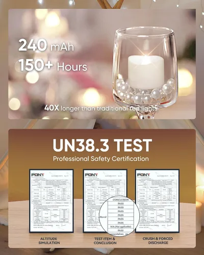 Vista 6 de Homemory Velas de té con temporizador que funcionan con pilas, temporizador de 6 horas integrado, encendido automático diario, velas votivas LED sin