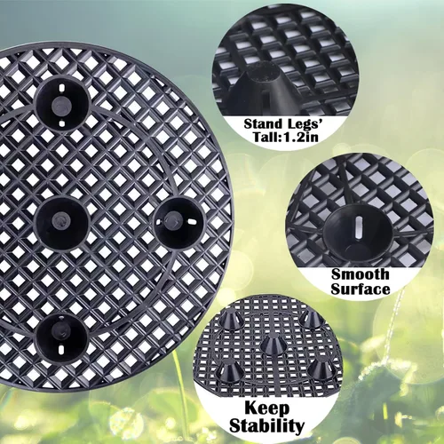 Vista 3 de 6 soportes para plantas en maceta, 12 pulgadas, elevador de maceta perfecto para interiores y exteriores, jardín, flores para evitar la pudrición