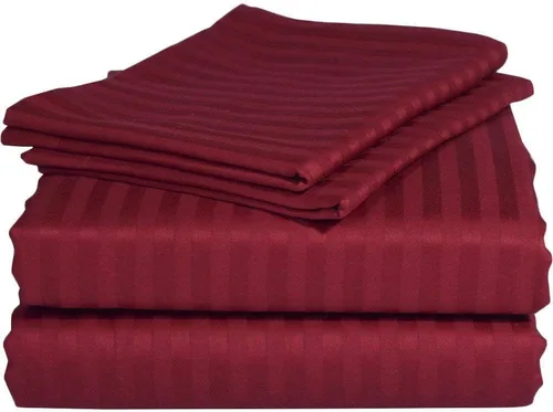 Vista 4 de Branded 400 Thread Count 100% Egyptian Cotton 4-Piece Extra Deep Pocket, Bed Sheet Set Fit Upto 24 Inches Deep Pocket, Twin Size Striped Black