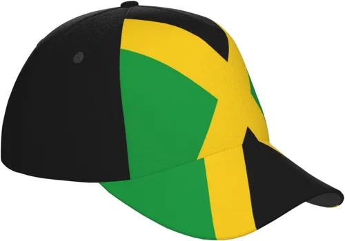 Vista 3 de Lindo sombrero de bandera de Jamaica para hombres y mujeres con bandera ajustable Snapback sombrero patriótico al aire libre béisbol golf sombrero
