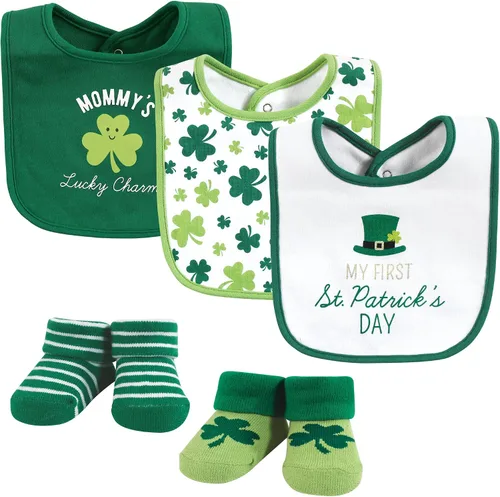 Vista 316 de Hudson Baby Conjunto de babero y calcetines unisex de algodón para bebé