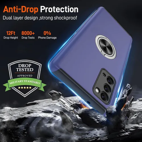 Vista 166 de Gritup - Funda para Galaxy A05S con protector de pantalla HD×2, funda protectora para teléfono a prueba de golpes con soporte magnético de anillo