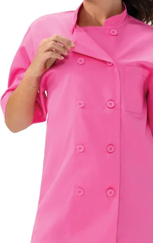 Vista 5 de Chef Works Chaqueta de Chef Unisex Volnay Rosa fuerte
