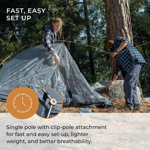 Vista 2 de Hyke & Byke Zion - Tienda de campaña de senderismo y mochilero, 3 estaciones, ultraligera, impermeable, para acampar con mosca de lluvia y huella, 1