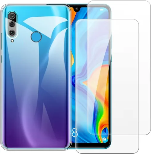 Vista 8 de Case with 2 Pack Screen Protector Combo Compatible with Huawei P30 Lite 2020, Shockproof Cover and Tempered Glass Set for Full Body Safety(Black)