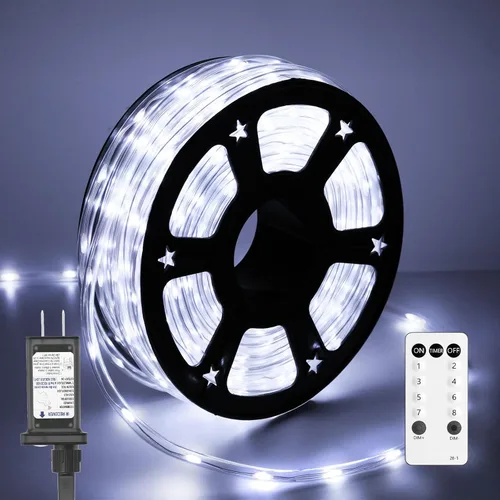 Vista 11 de Luces de cuerda LED de 360 pies para exteriores con control remoto