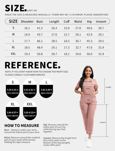 Vista 6 de niaahinn Conjunto de uniforme médico de enfermera para mujer, camiseta con cuello en V y pantalones deportivos, uniforme médico, traje para mujer
