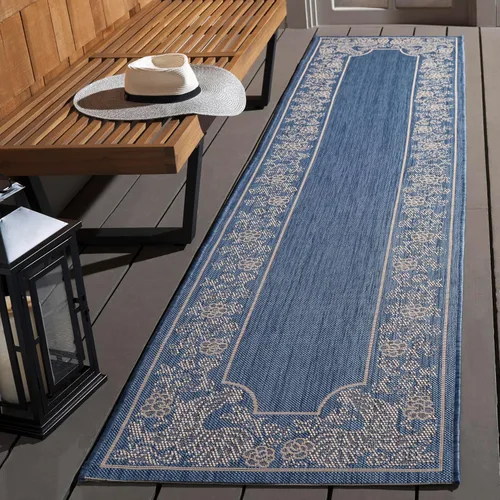 Vista 7 de SAFAVIEH Courtyard Collection - Alfombra de pasillo, 2 pies 3 pulgadas x 6 pies 7 pulgadas, color negro y arena, no desprende pelusa y de fácil