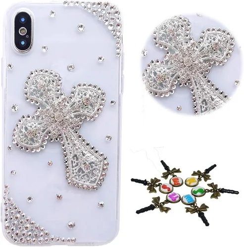 Vista 17 de Sparkle - Funda compatible con Samsung Galaxy A10e - Elegante funda 3D hecha a mano con diamantes de imitación de camelia - Negro