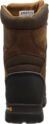 Vista 3 de Carhartt Botas de trabajo para hombre impermeables con punta compuesta para metatarsianos internos de 8 pulgadas CMF8720 Marrón
