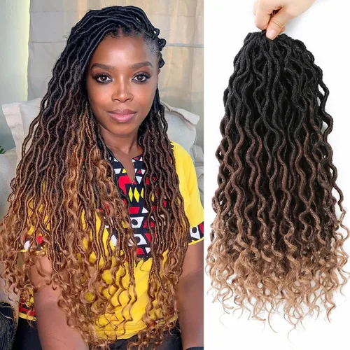 Vista 58 de Cabello Corto de Locs Falsos para Crochet Pre-Enrollado 12 Pulgadas 6 Paquetes Cabello de Locs de Diosa para Crochet Locs Falsos Suaves con Puntas