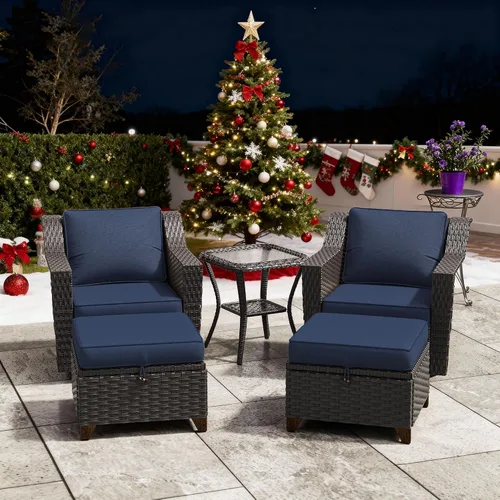 Vista 46 de Sofá de lujo para patio al aire libre de 3 plazas con mimbre de PE tejido a mano Azul