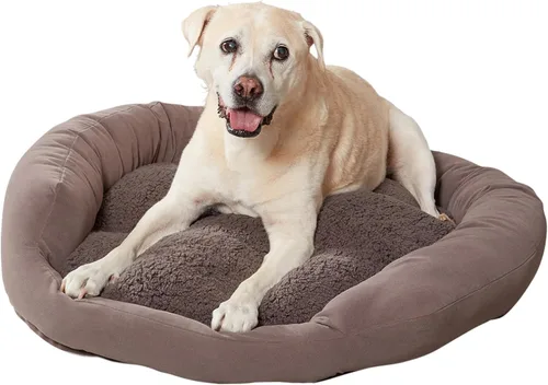 Vista 20 de Maddie Donut - Cama para perro con almohada central extraíble, color crema, pequeña (24 x 24 pulgadas)