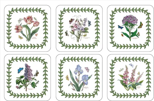 Vista 5 de Pimpernel Botanic Garden Collection Posavasos Juego de 6 Tablero con respaldo de corcho Resistente al calor y a las manchas Posavasos