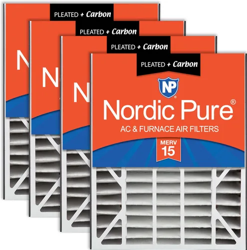 Vista 12 de Nordic Pure 20 x 25 x 5 (tamaño real: 19 3/4 x 24 1/4 x 4 7/8) Filtro de aire Air Bear Merv 8 de repuesto para reducción de olores de carbono puro