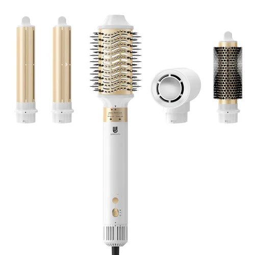 Vista 13 de Estilizador de aire caliente, cepillo secador de pelo con iones negativos, rizadores de cabello con enrollado automático y flujo de aire, moldeador