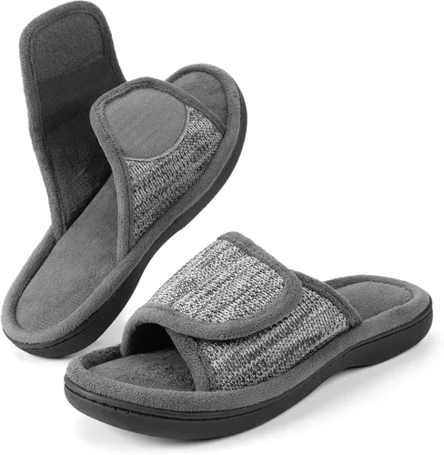 Vista 7 de RockDove - Pantuflas de espuma viscoelástica ajustables con envoltura para mujer