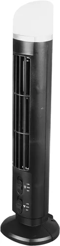 Vista 4 de Ventilador de torre sin aspas, ventilador de escritorio vertical USB para estudiantes, oficina en casa, ventiladores de torre (negro)