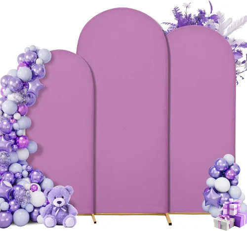 Vista 12 de Juego de 3 fundas elásticas para telón de fondo para arco de boda, 7.2 pies Negro