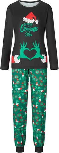 Vista 2 de Yiiciovy Pijamas de Navidad para la familia, pijamas de Navidad a juego para parejas, bebés, niños, pijamas de Navidad, juegos de ropa de dormir