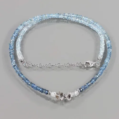 Vista 3 de Collar de piedras preciosas multicolor con cerradura de cadena de plata para mujer regalo para fiesta cumpleaños cumpleaños Navidad