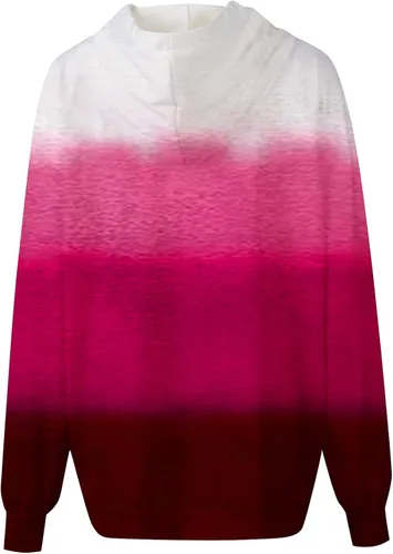 Vista 3 de Zxrwany Sudaderas con capucha para mujer, sudadera de manga larga de gran tamaño con bolsillo