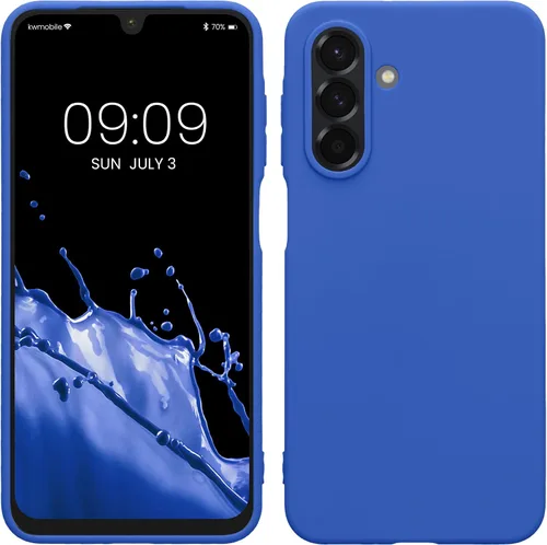 Vista 224 de kwmobile Funda compatible con Samsung Galaxy A12 - Funda protectora de silicona TPU suave y delgada - Azul Báltico