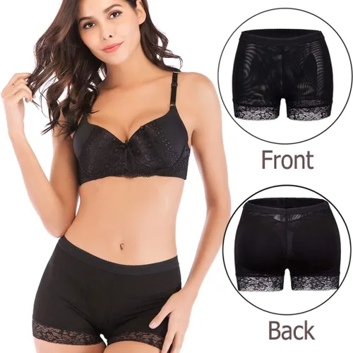 Vista 5 de Pantalones cortos sin costuras para mujer con levantamiento de glúteos acolchados para realzar la cadera
