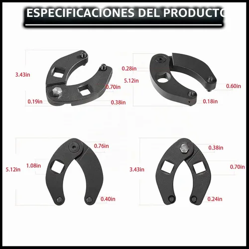 Vista 7 de Bonbo 1266 y 7463 Llave de tuerca de glándula ajustable pequeña y grande universal ajustable para cilindro hidráulico (juego de 2)