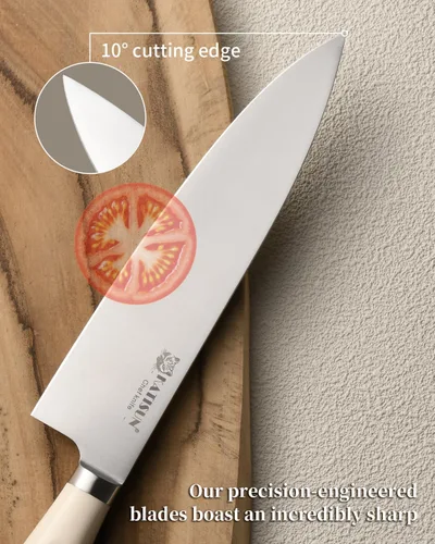 Vista 3 de Juego de cuchillos de cocina, juego de cuchillos de 14 piezas con bloque de madera, autoafilables para juego de cuchillos de chef, juego de bloques
