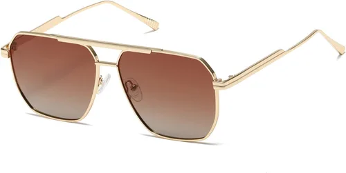 Vista 14 de kimorn Gafas de sol polarizadas para mujer y hombre, retro, de gran tamaño, cuadradas, vintage, clásicas, grandes, de metal, K1221
