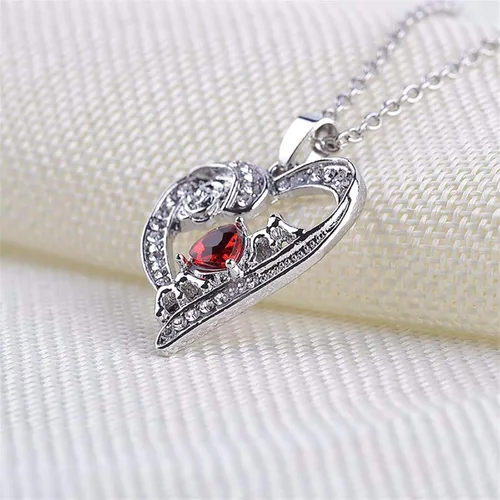 Vista 5 de Essencedelight - Collar con colgante de rosa con corazón de amor, collar con dije de letra para mamá, lindo collar de cristal para mamá de hija