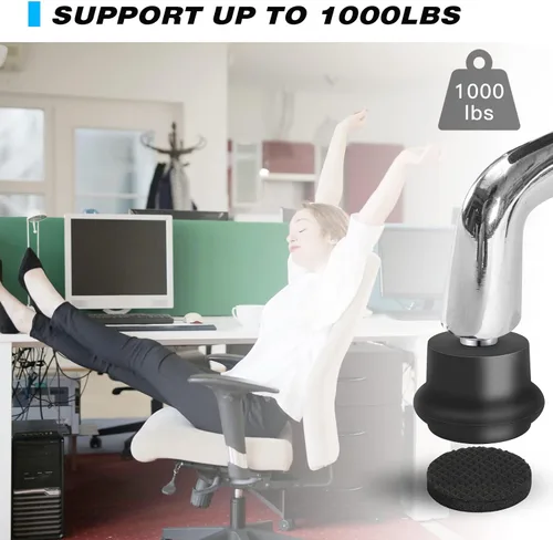 Vista 11 de Omyoffice Juego de deslizadores para campanas de rueda de silla, 5,1000 Negro