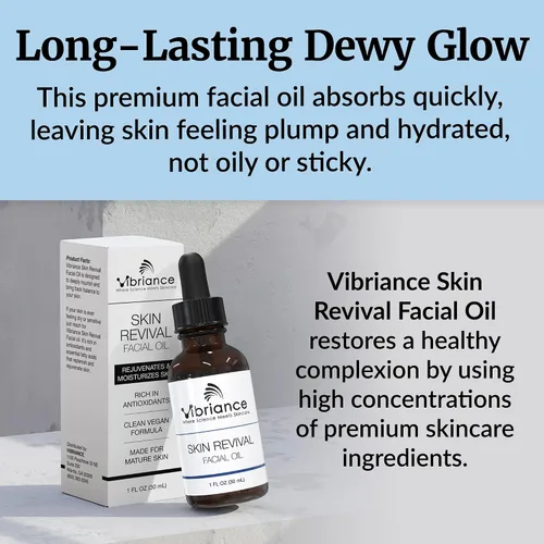 Vista 6 de Vibriance Aceite facial Skin Revival - Ingredientes naturales - Hidratante facial para tipos sensibles y secos, con vitamina E, espino amarillo