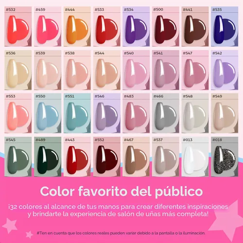 Vista 2 de Modelones - Kit de gel de uñas de 133 piezas, 32 colores con lámpara de uñas de 8 W A1-32 Colores Clásicos