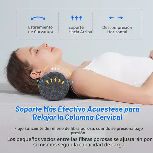 Vista 6 de Cozyhealth Almohada cervical pequeña de 3.1 pulgadas de alto, almohada cilíndrica de espuma viscoelástica suave media para dormir, soporte de cuello